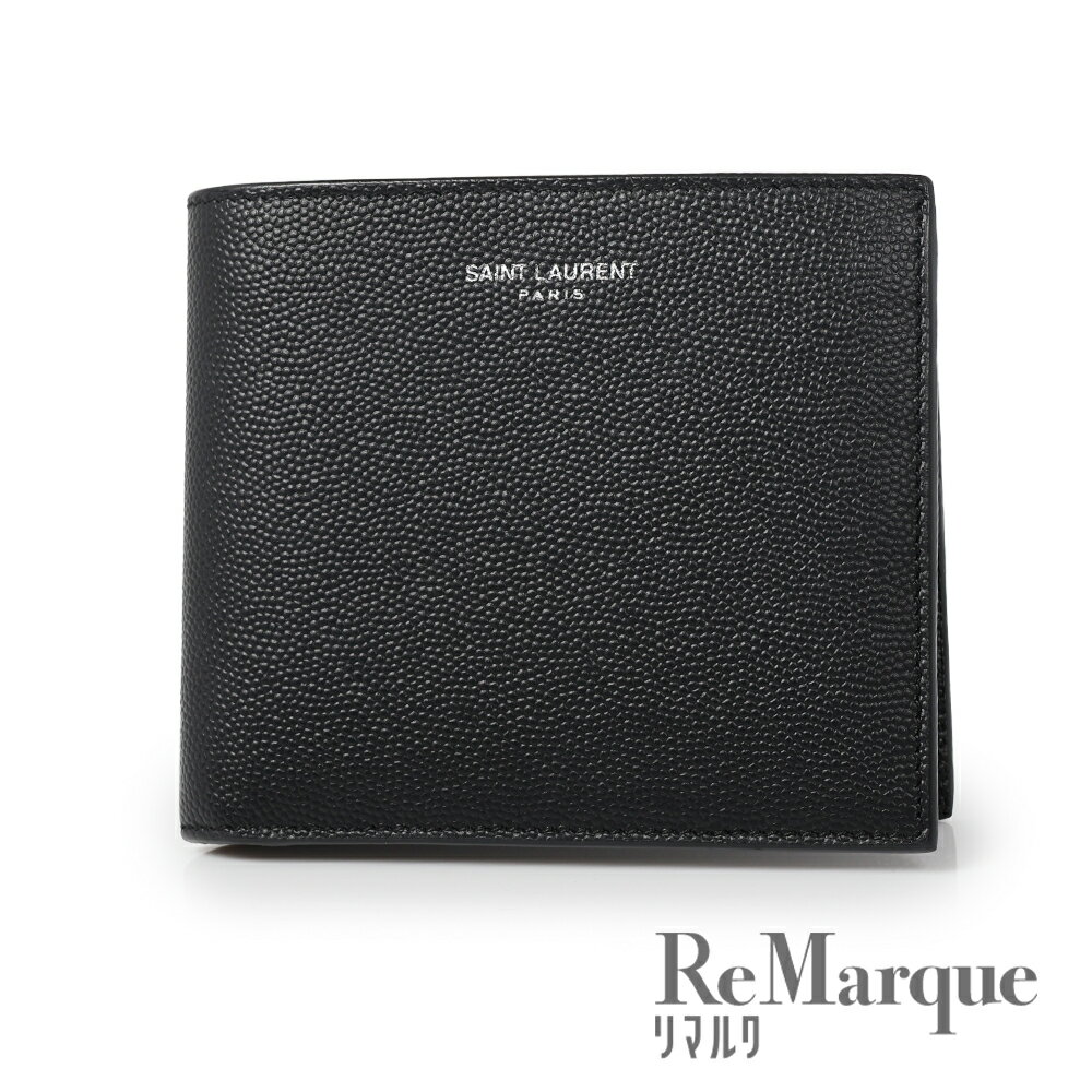 SAINT LAURENT PARIS（サンローラン） 二つ折り財布 ブラック レザー 396307 レディース メンズ ユニセックス 