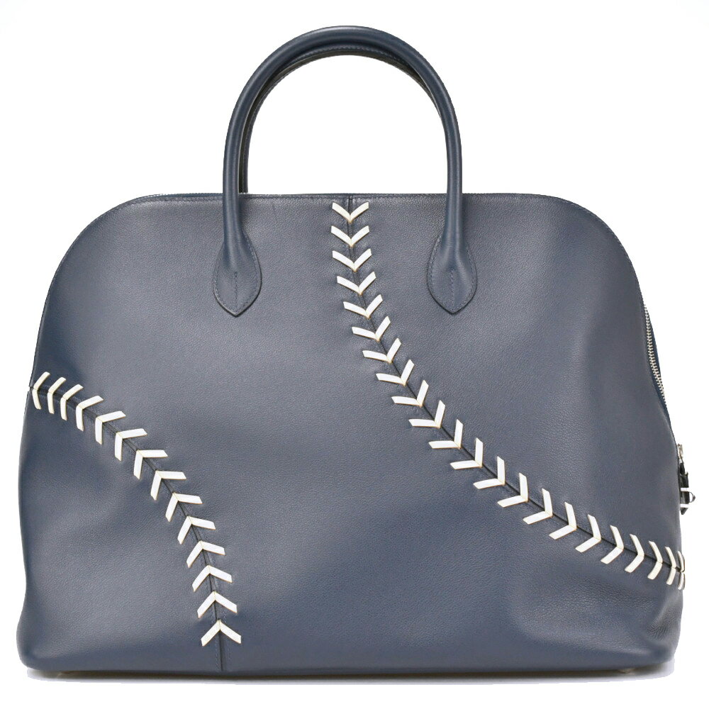 【値下げ】HERMES（エルメス） ボリード1923 ベースボール ブルーマルト エヴァーカラー シルバー金具 C刻印 ハンドバッグ ボストンバッグ【中古】【程度Aランク】のサムネイル