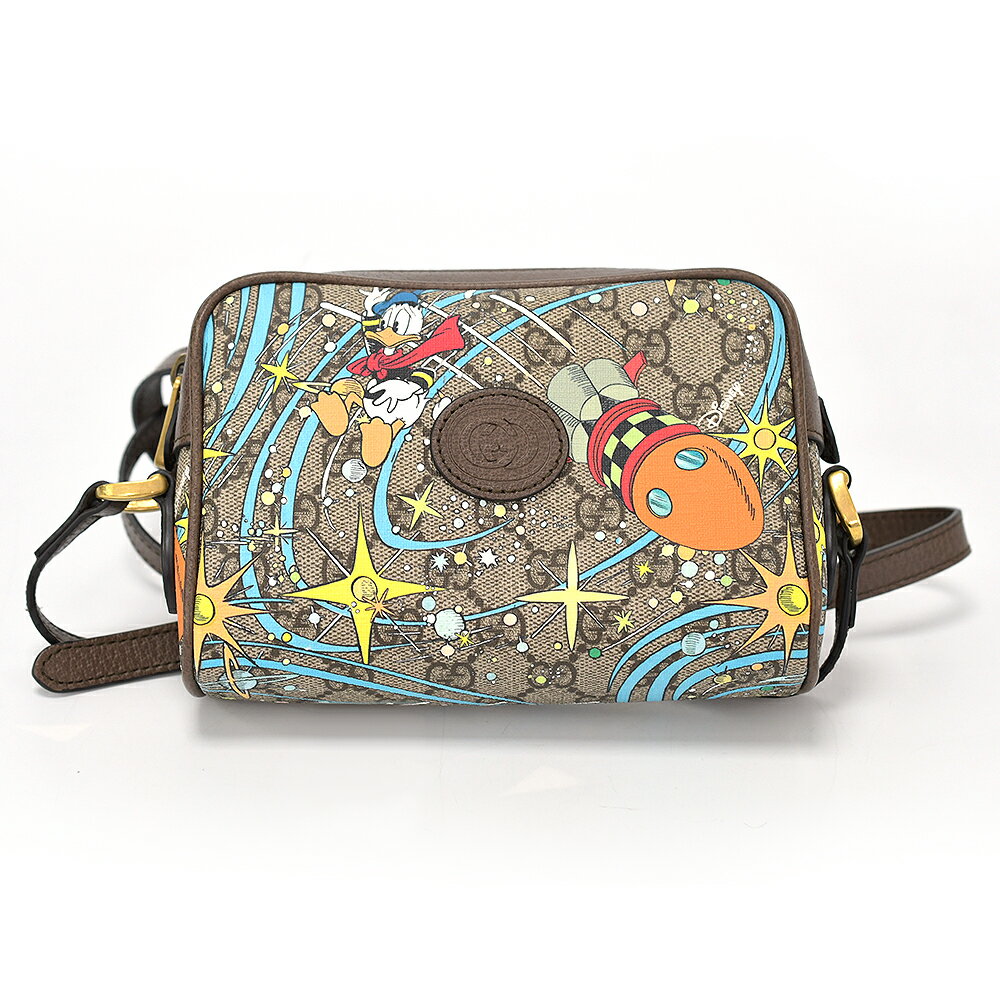 GUCCI（グッチ） GGスプリーム ディズニーコラボ ドナルドダック 648124 ブラウン マイクロGGスプリームキャンバス x レザー ショルダーバッグ【中古】【程度ABランク】のサムネイル