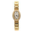 Cartier（カルティエ） ミニベニュワール WB5048D8 YG QZ 白文字盤 ダイヤベゼル レディース 腕時計
