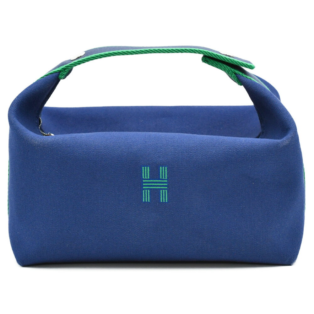 HERMES（エルメス） ブリッドアブラックGM　ブルー×グリーン　キャンバス ハンドバッグ【中古】【程度Bランク】のサムネイル