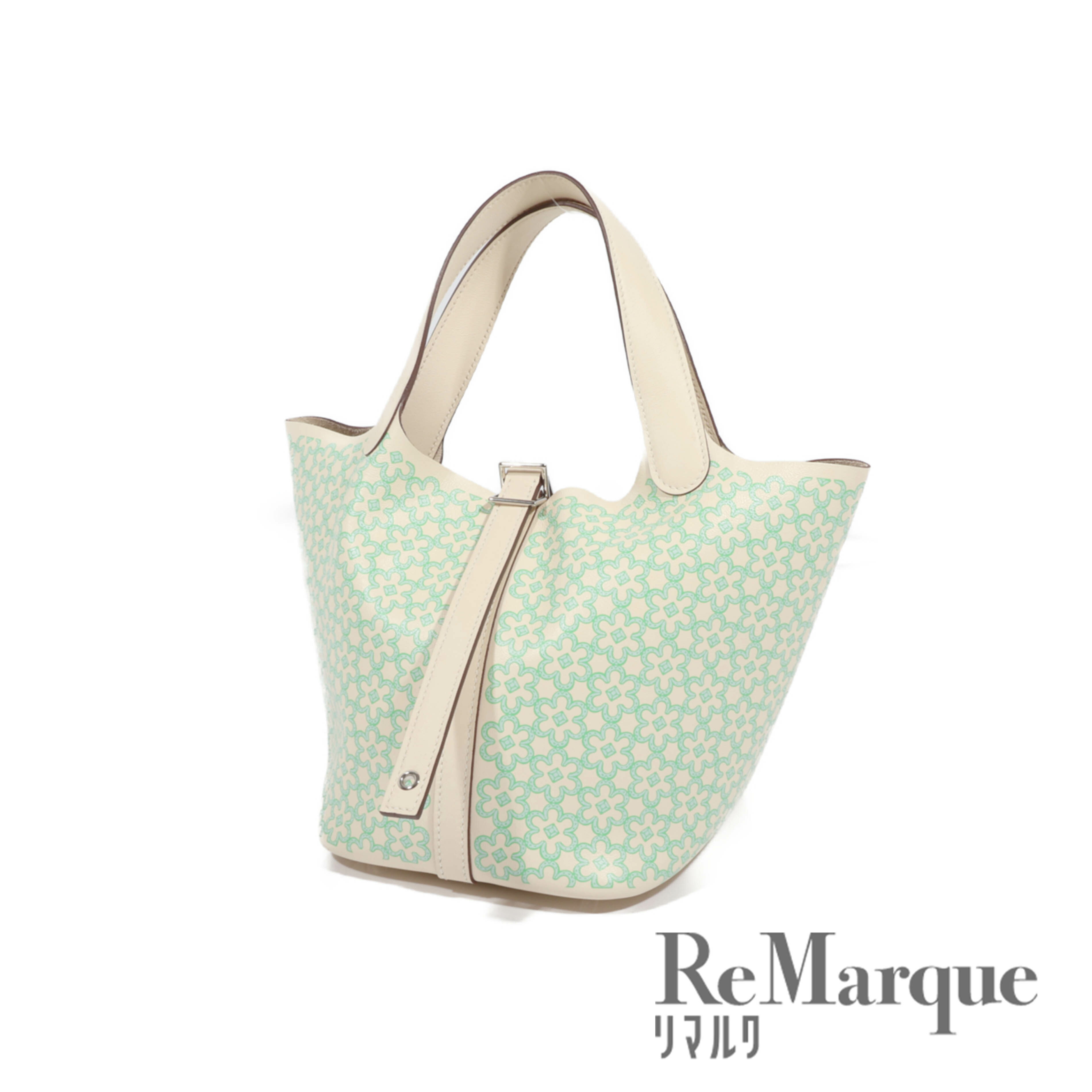 HERMES（エルメス）ピコタンロックPM ラッキーデイジー ナタ×ヴェール ハンドバッグ スイフト シルバー金具 U刻印【中古】【程度SAランク】のサムネイル