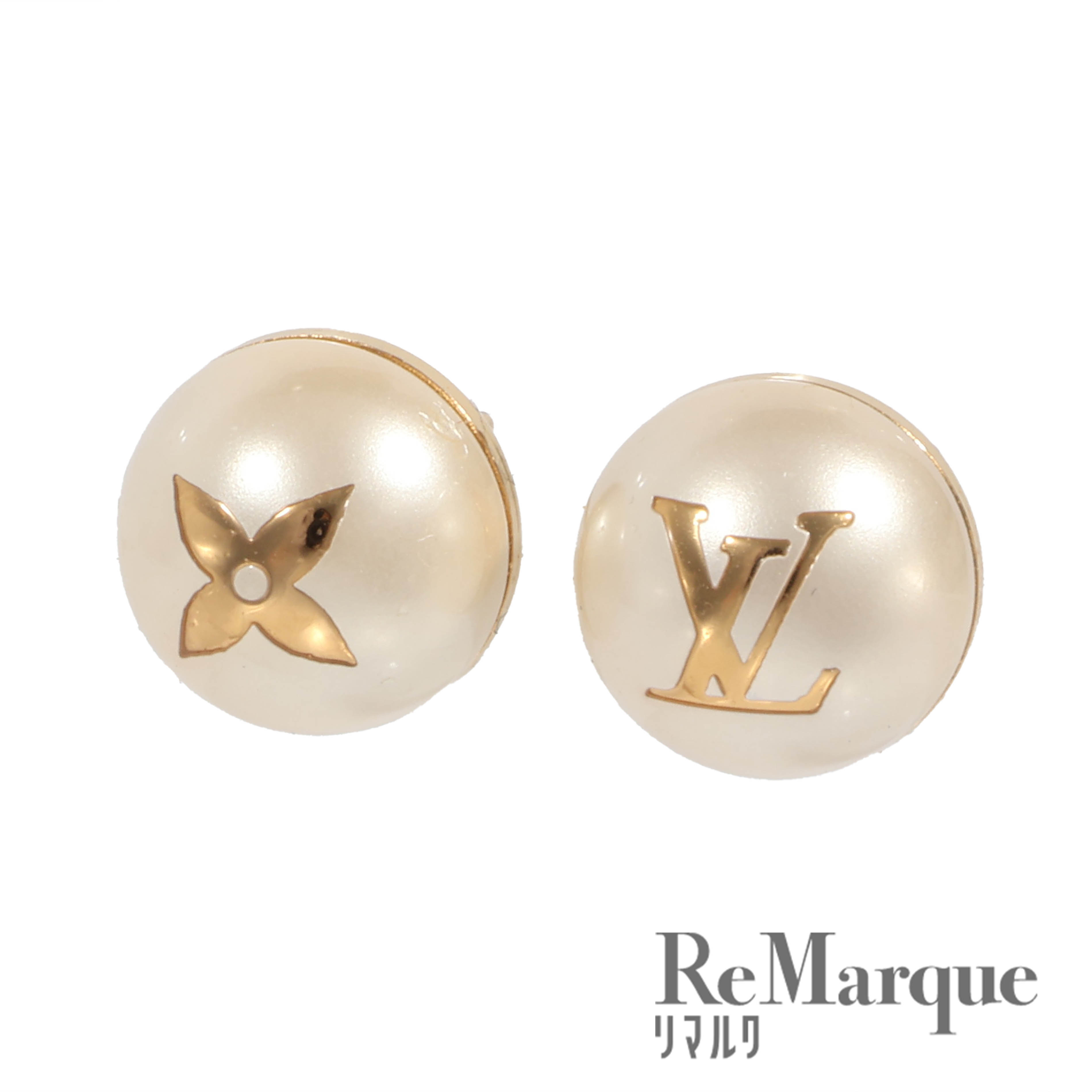 LOUIS VUITTON（ルイヴィトン）スタッズ・マイ ミックスパール ピアス M01589 ゴールド レジン アクセサリー レディース 【中古】【程度Aランク】のサムネイル