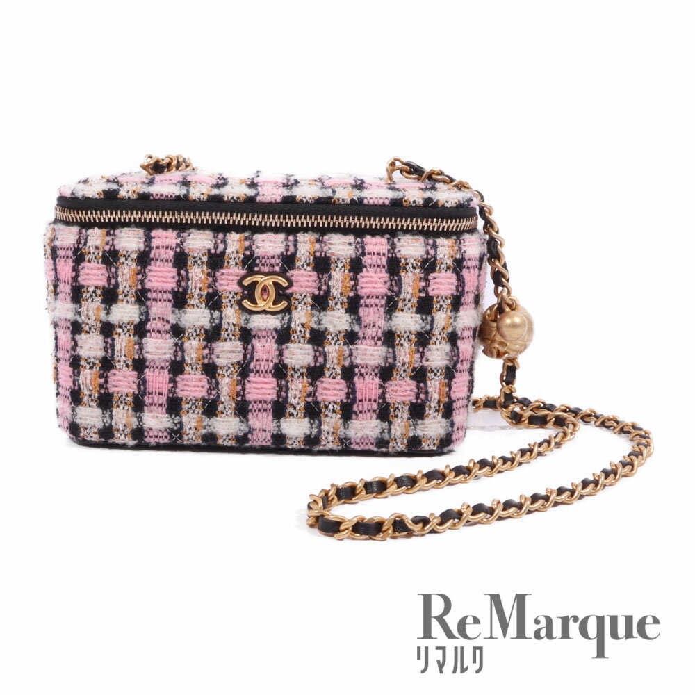 CHANEL（シャネル）マトラッセ チェーンバニティバッグ ツイード ホワイト×ピンク AP2303 ショルダーバッグ レディース【中古】【程度SAランク】のサムネイル