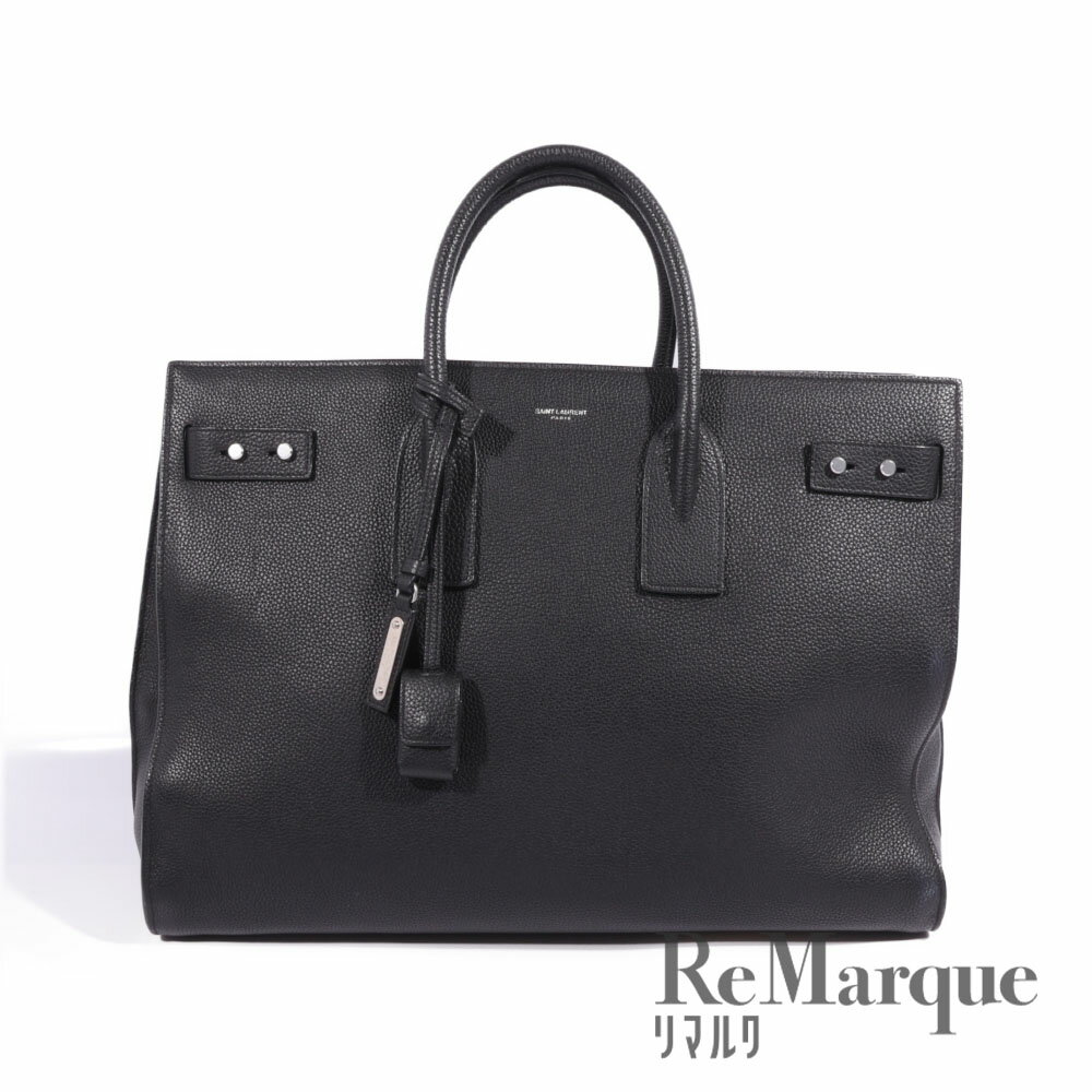 SAINT LAURENT PARIS（サンローランパリ）シン ラージ サック・ド・ジュール・スープル 631526DTI0E1000 ブラック レザー 2WAY ハンドバッグ ショルダーバッグ【中古】【程度ABランク】のサムネイル