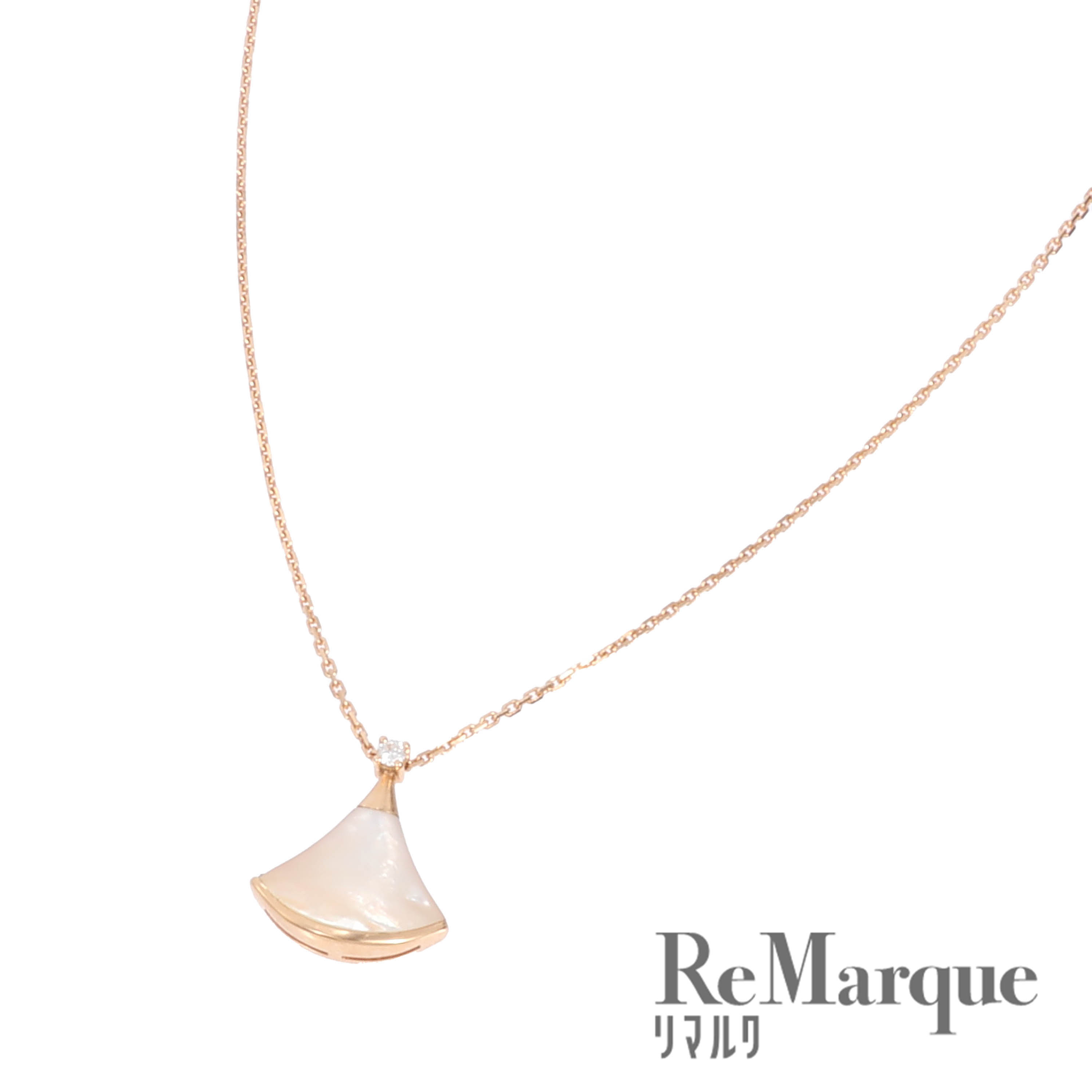 BVLGARI（ブルガリ）ディーヴァ ドリーム ネックレス マザーオブパール ダイヤモンド Au750 PG ピンクゴールド レディース【中古】【程度ABランク】のサムネイル
