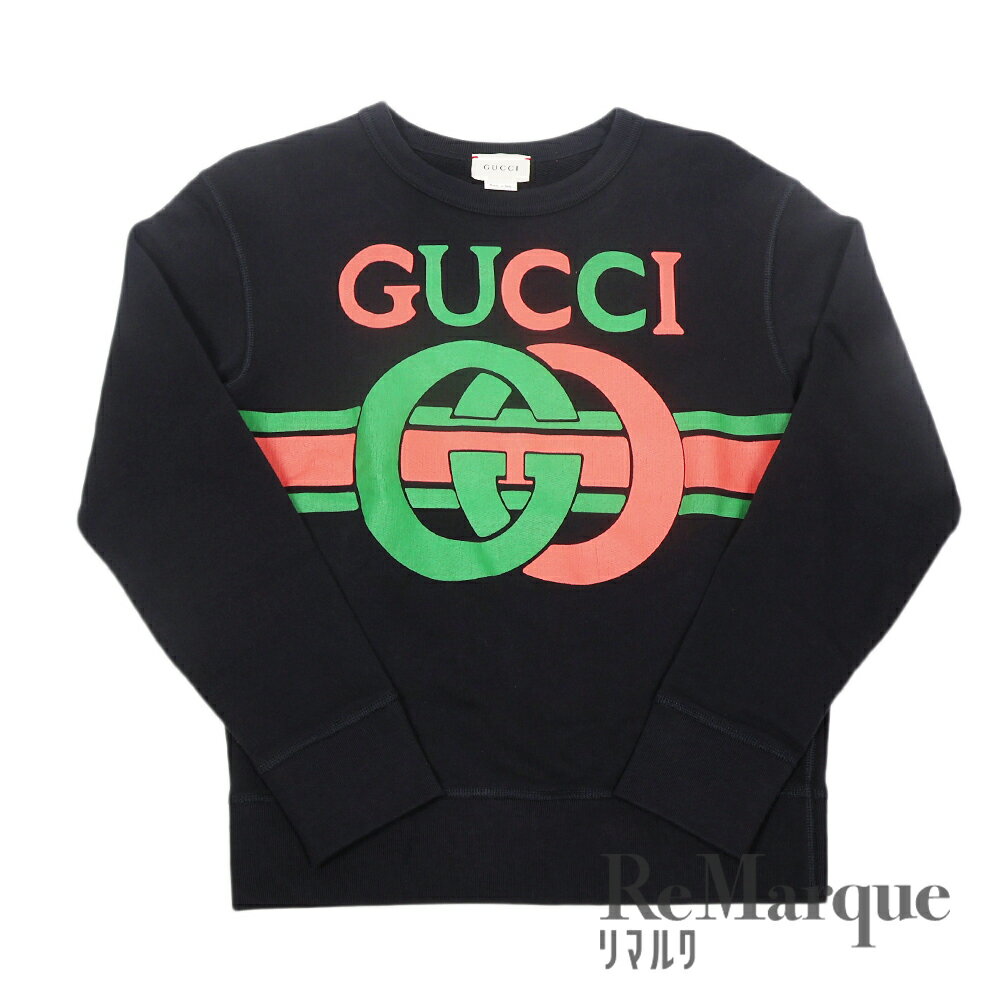 GUCCI グッチ グッチカラー アイコン スウェット コットン100% ブラック キッズ レディース トップス スウェット 【中古】【程度Aランク】