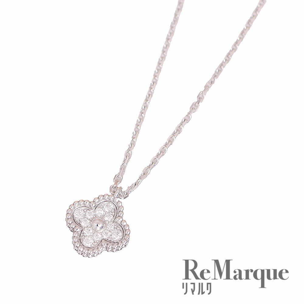 【未使用品】Van Cleef & Arpels（ヴァンクリーフアンドアーペル） スウィートアルハンブラ ダイヤネックレス VCAR085900 K18WG ホワイトゴールド ネックレス【中古】【程度Nランク】のサムネイル