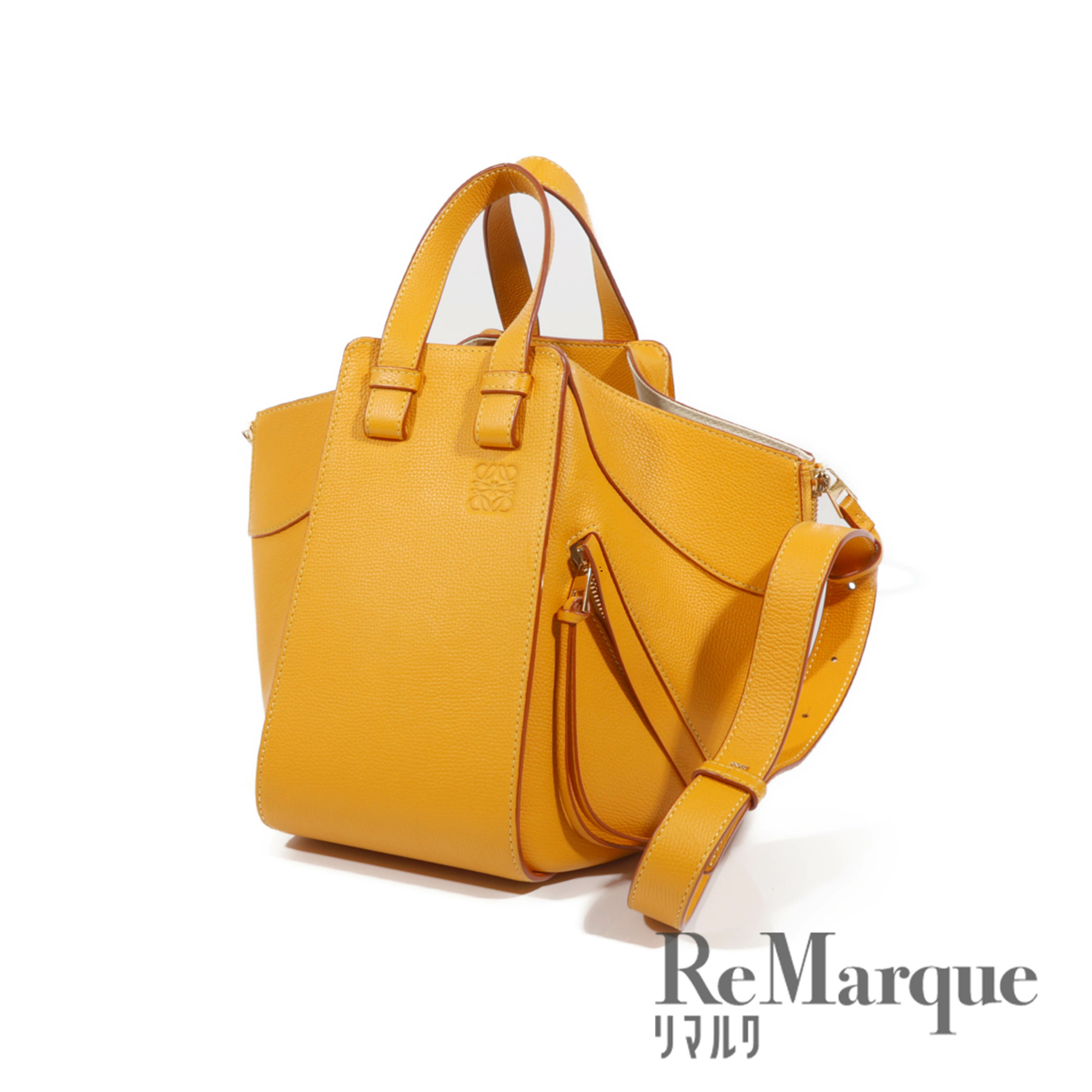 LOEWE（ロエベ）ハンモックスモール イエロー レザー A538S35X18 2way ハンドバッグ ショルダーバッグ 斜め掛け【中古】【程度Bランク】のサムネイル