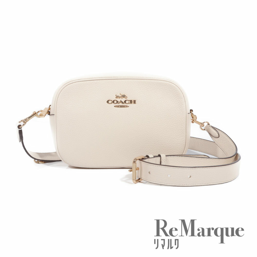 COACH（コーチ）カメラ ショルダーバッグ ホワイト レザー ポシェット 肩掛け【中古】【程度Aランク】