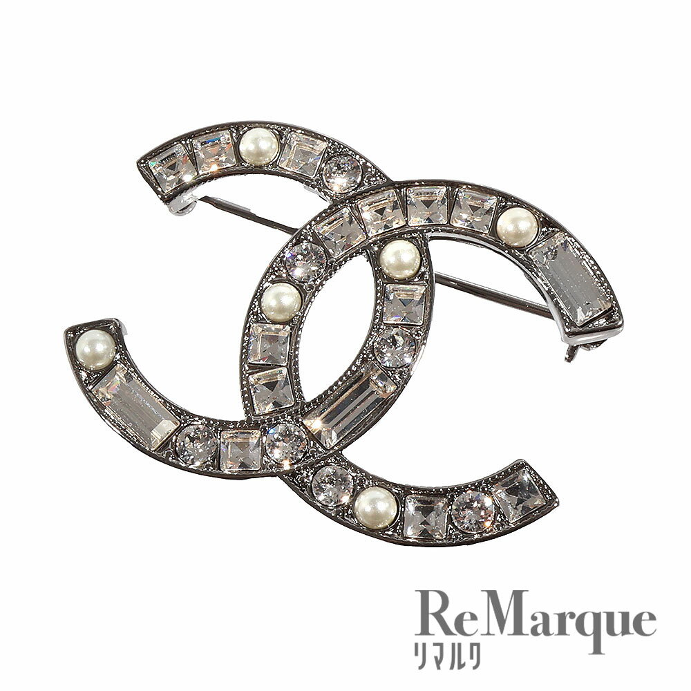 CHANEL（シャネル）ココマーク ラインストーン ブローチ GP シルバー B20P アクセサリー レディース【中古】【程度Aランク】のサムネイル