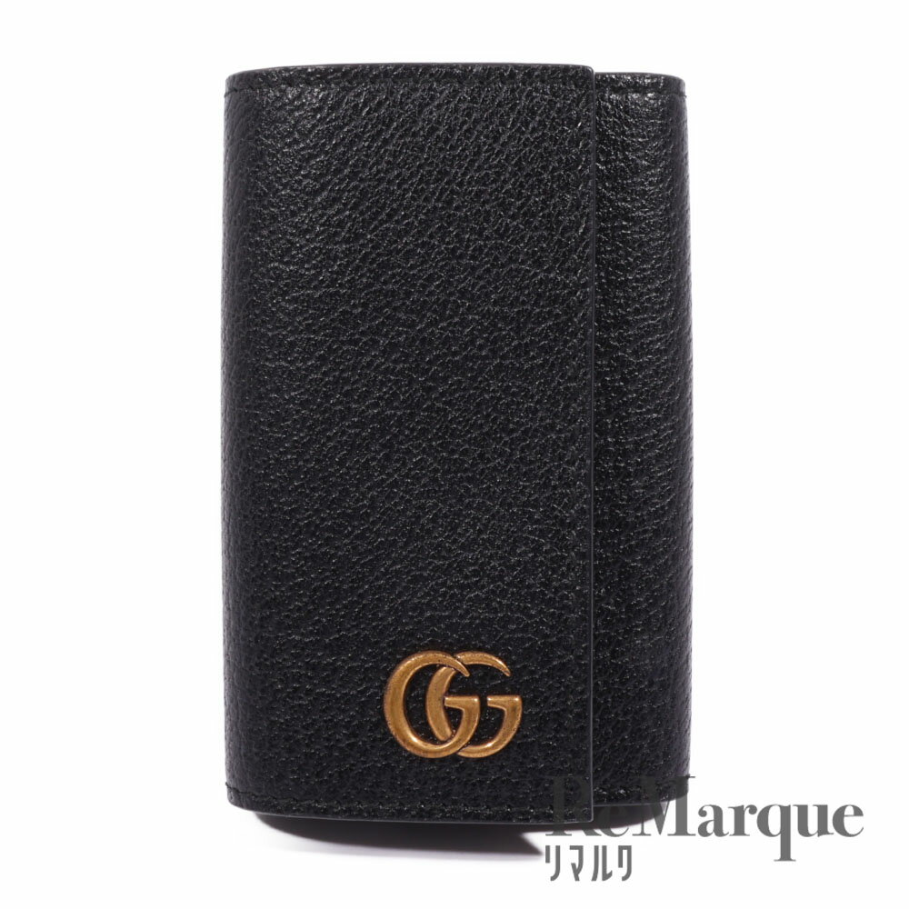 GUCCI(グッチ) GGマーモント キーケース ブラック レザー 435305 キーリング【中古】【程度AB】
