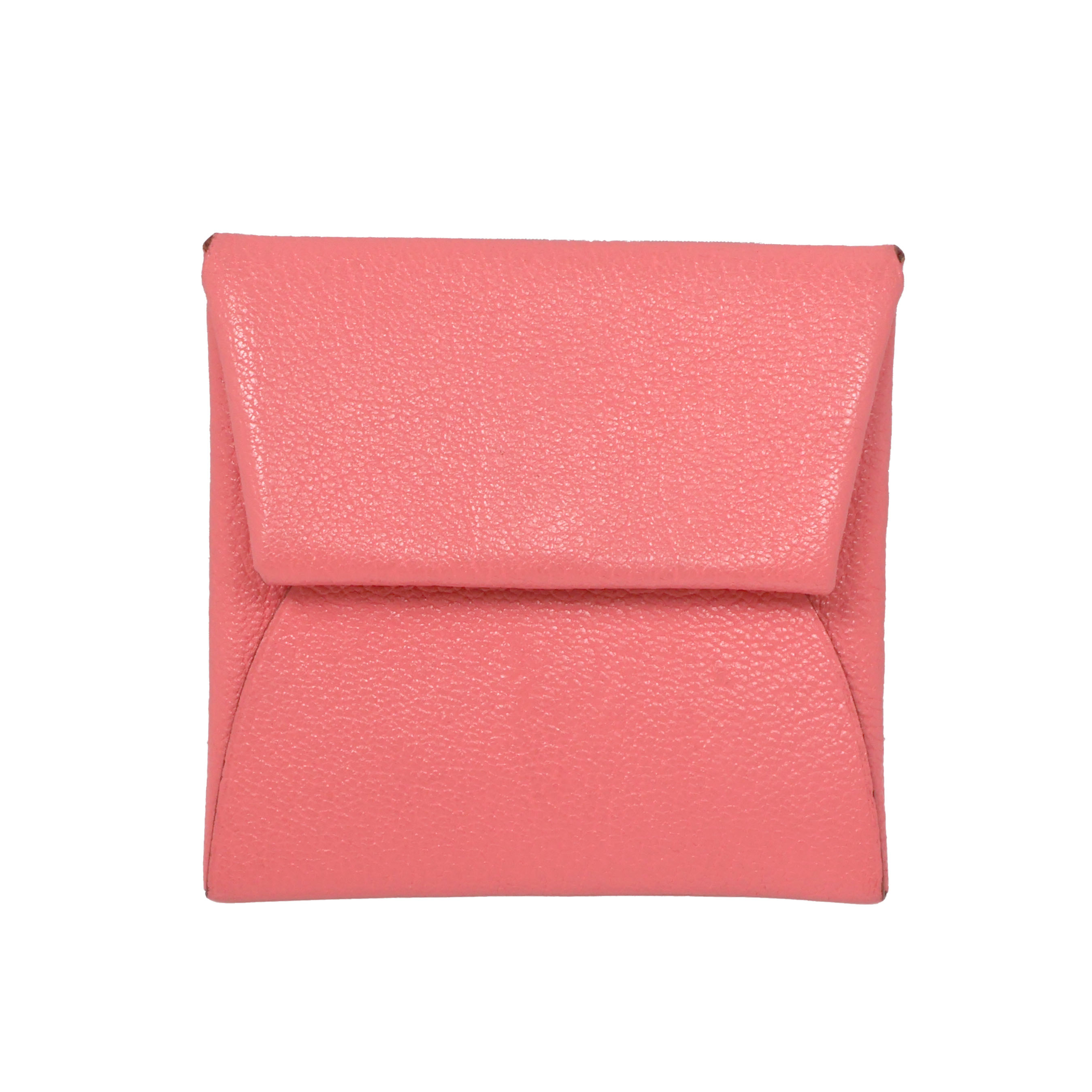 HERMES(エルメス) バスティア コインケース ローズエテ ピンク系 シェーブル シルバー金具 C刻印 2018年製 小銭入れ レディース【中古】【程度B】