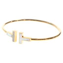 TIFFANY&Co(ティファニー) Tワイヤー シェル ブレスレット Au750 K18YG マザーオブパール イエローゴールド ミディアム ジュエリー【中古...