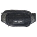 SAINT LAURENT PARIS(サンローランパリ) メッシュ ウエストバッグ ボディバッグ ウエストポーチ ブラック ナイロン 641640【中古】【程...