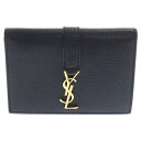 SAINT LAURENT PARIS(サンローランパリ) アップタウン フラップカードケース 名刺入れ ブラック ゴールド金具 レザー 613536【中古】【...