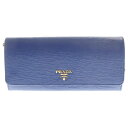 PRADA(プラダ) サフィアーノ チェーンウォレット 財布 ショルダーバッグ ブルー ゴールド金具 レザー 1MT290【中古】【程度A】