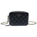 CHANEL(シャネル) マトラッセ ミニカメラバック チェーンショルダー AP2426 ミニバッグ ブラック ラムスキン ゴールド金具【中古】【程度A】