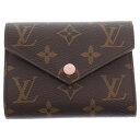 LOUIS VUITTON(ルイヴィトン) モノグラム ポルトフォイユ・ヴィクトリーヌ ローズバレリーヌ 財布 コンパクトウォレット ブラウン PVC×レザー M62360【中古】【程度A】(4)