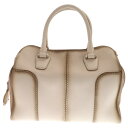 TOD'S(トッズ) セラ 2wayハンドバッグ アイボリー レザー ショルダーバッグ ボストンバッグ シルバー金具【中古】【程度B】