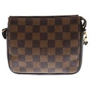 LOUIS VUITTON(ルイヴィトン) ダミエ トゥルースメイクアップ N51982 ポーチ ケース ブラウン ゴールド金具【中古】【程度B】