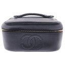 CHANEL(シャネル) ココマーク バニティ バッグ キャビアスキン ブラック メイクポーチ ゴールド金具【中古】【程度A】