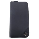 PRADA(プラダ) サフィアーノ ラウンドジップ長財布 ブラック ロングウォレット 2ML317【中古】【程度A】