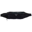PRADA(プラダ) ウエストポーチ ブラック ナイロン ボディバッグ 三角ロゴプレート 2VL034【中古】【程度A】