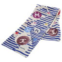 CHANEL(シャネル) スクエアスカーフ ストライプ ドット シルク ホワイト×ブルー【中古】【程度S】(4)