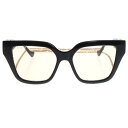 GUCCI(グッチ) GG1023S 黒ぶち眼鏡 メガネ アイウェア ブラック サングラス チェーン ゴールド金具【中古】【程度B】