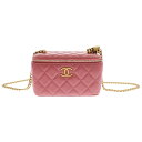 CHANEL(シャネル) バニティバッグ チェーンショルダーバッグ ピンク ラムスキン ゴールド金具 シリアルシール AP3044【中古】【程度A】(4)