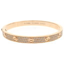 Cartier(カルティエ) ラブ ブレスレット フルパヴェダイヤ ピンクゴールド Au750 PG #18 バングル ジュエリー【中古】【程度A】