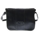 DIOR(ディオール) CDロゴ ショルダーバッグ ブラック レザー 斜め掛けバッグ ゴールド金具 メッセンジャーバッグ【中古】【程度B】(4)