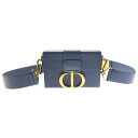 Christian Dior(クリスチャンディオール) モンテーニュ30 ショルダーバッグ ネイビー レザー ゴールド金具 斜め掛けバッグ【中古】【程度A】