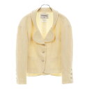 CHANEL(シャネル) ジャケット アイボリー ウール ココマーク×ラインストーンボタン #38 P42610 レディース【中古】【程度B】(4)