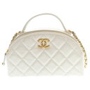 CHANEL(シャネル) ミニマトラッセ ココマーク 2WAYチェーンショルダーバッグ ハンドバッグ ホワイト【中古】【程度A】