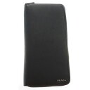 PRADA(プラダ) トラベルドキュメントケース ラウンドジップ長財布 ウォレット ブラック レザー【中古】【程度S】