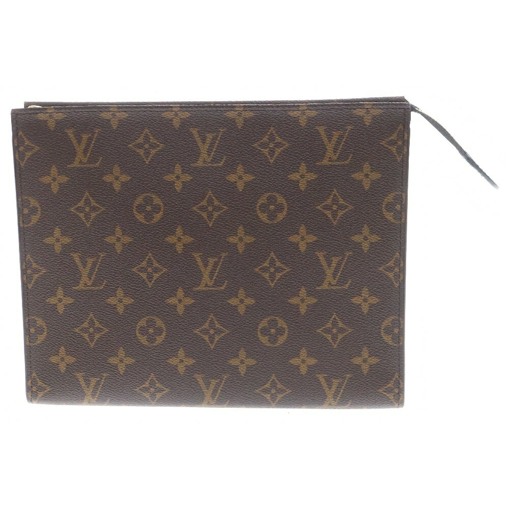 LOUIS VUITTON(ルイヴィトン) モノグラム　ポッシュトワレNM　ブラウン　PVC×レザー　M46037　クラッチバッグ　セカンドバッグ　ICタイプ【中古】【程度A】