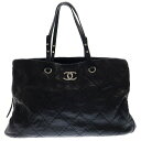 CHANEL(シャネル) オンザロード ココマーク キルティング レザー トートバッグ ブラック レディース A48019【中古】【程度B】(4)