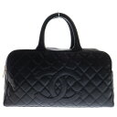 CHANEL(シャネル) ココマークマトラッセ キャビアスキン ミニボストンバッグ ブラック【中古】【程度B】