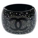 CHANEL(シャネル) ココマーク ラインストーン バングル ブレスレット ブラック【中古】【程度A】