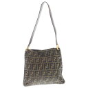 FENDI(フェンディ) ズッカ ワンショルダーバッグ レザー×ナイロンキャンバス ゴールド金具【中古】【程度B】