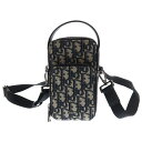 Christian Dior(クリスチャンディオール) Rider Micro Pouch ライダー マイクロポーチ トロッター オブリーク 2WAY ハンドバッグ ショルダーバッグ ベージュ×ネイビー 2OBCA326YSE_H05E【中古】【程度S】