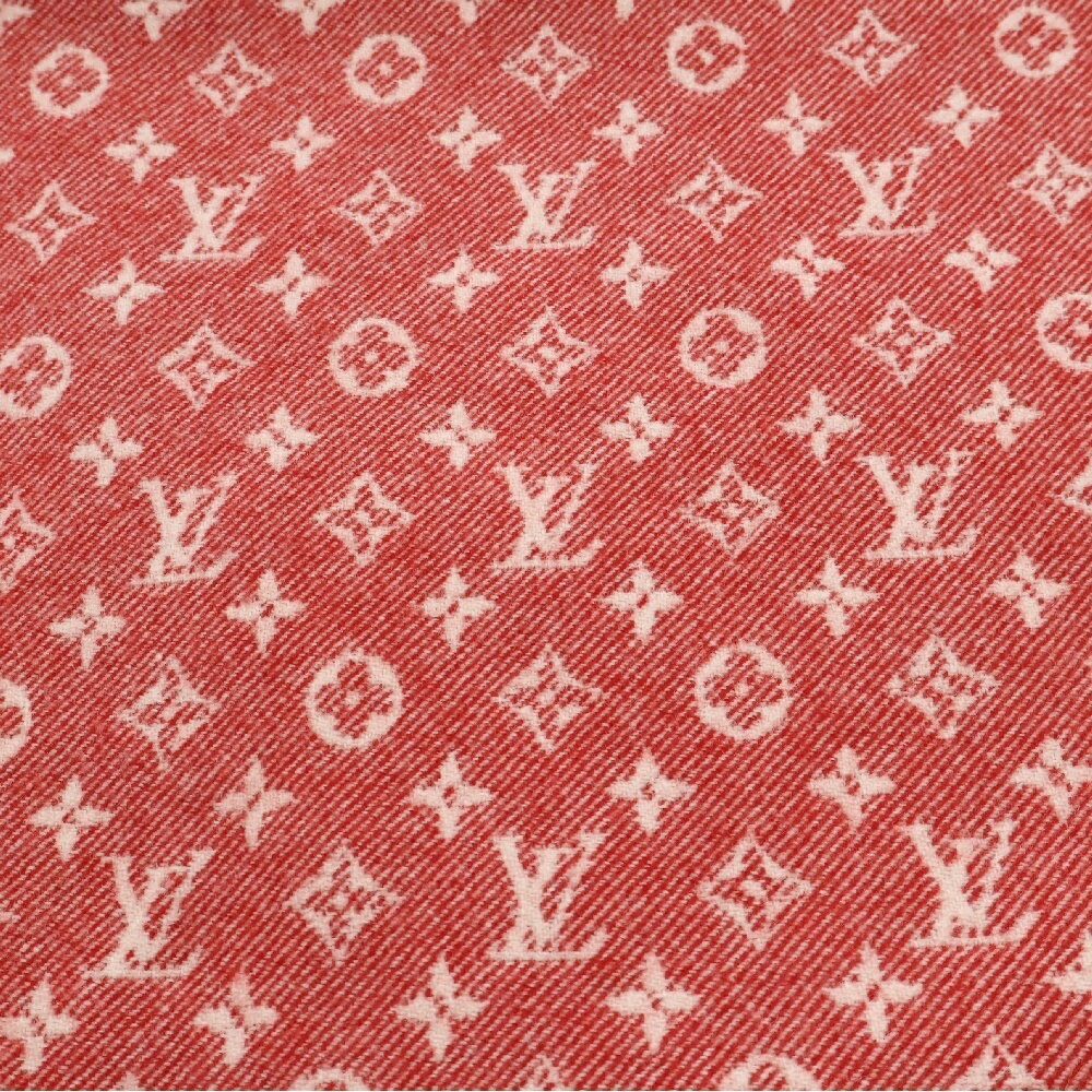 LOUIS VUITTON(ルイヴィトン) デニム エンベリッシュ ドエシャルプ マフラー レッド M71358 AB0198【中古】【程度A】