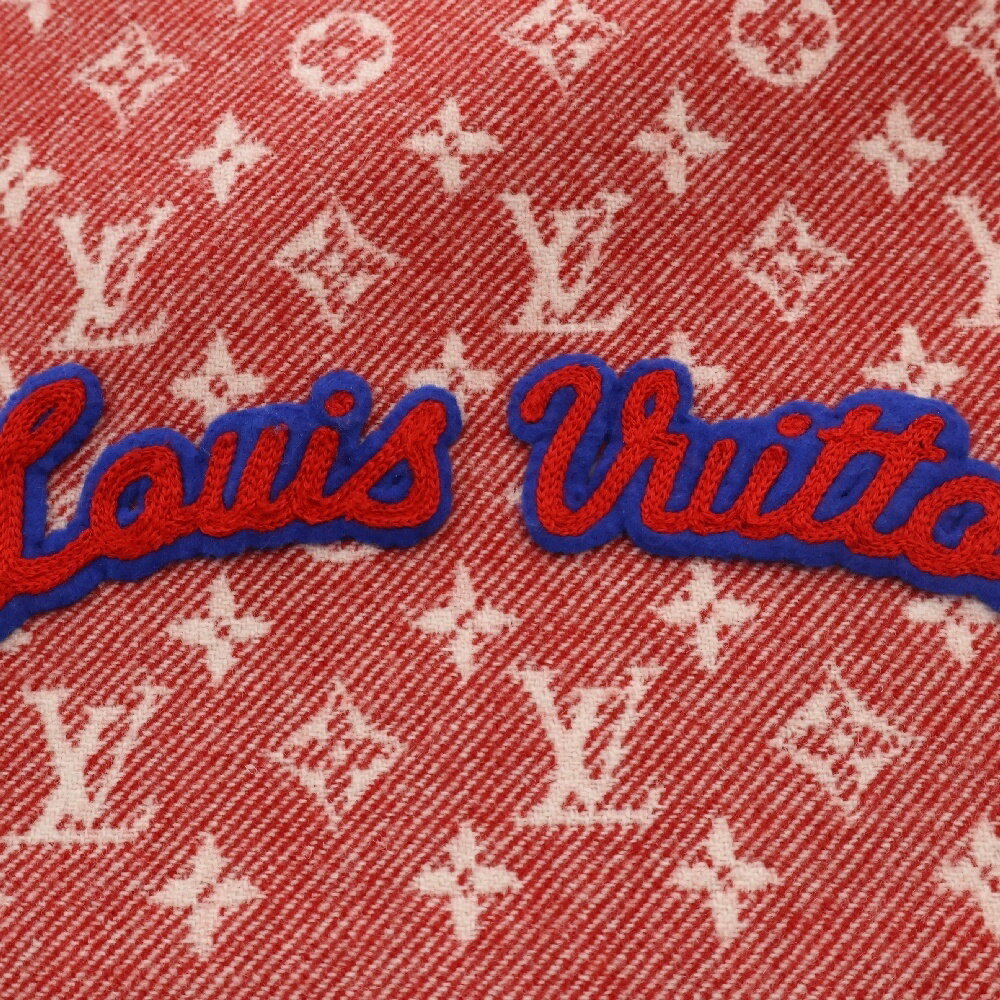 LOUIS VUITTON(ルイヴィトン) デニム エンベリッシュ ドエシャルプ マフラー レッド M71358 AB0198【中古】【程度A】