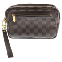 LOUIS VUITTON(ルイヴィトン) ダミエエベヌ ポシェット ビエ・マカオ セカンドバック ポーチ クラッチバッグ ブラウン ゴールド金具 PVC N61739【中古】【程度A】(4)