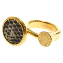 HERMES(エルメス) コル リング ゴールド×グレー GP×レザー アクセサリー【中古】【程度A】