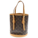 LOUIS VUITTON(ルイヴィトン) モノグラム バケットPM トートバッグ ポーチ ハンドバッグ ブラウン ゴールド金具 レザー×PVC M42238【中古】【程度A】(4)