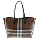 BURBERRY(バーバリー) トートバッグ チェック 肩掛けバッグ ブラウン PVCレザー8069659【中古】【程度A】(4)