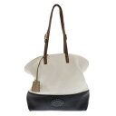 FENDI(フェンディ) Selleria セレリア レザー トゥーバッグ トートバッグ ブラウン×ホワイト×ブラック 8BN232【中古】【程度B】
